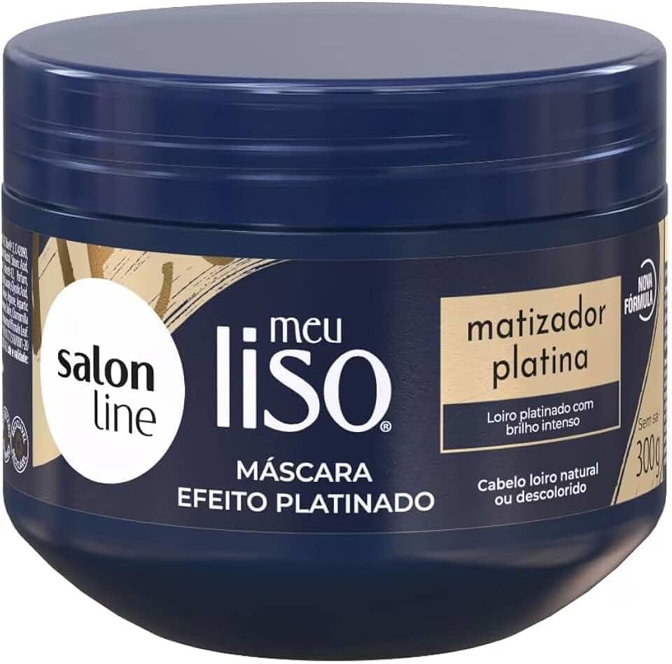 Salon Line, Máscara Matizadora, Meu Liso Platina, Vegano - Para Cabelos Lisos, 300g