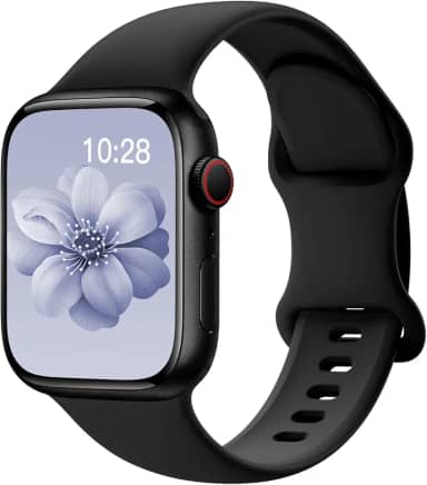 Pulseiras esportivas de silicone compatível com pulseiras de Apple Watch de 40 mm, 38 mm, 41 mm, 44 mm, 45 mm, 42 mm, 49 mm femininas e masculinas, pulseira de substituição esportiva macia e