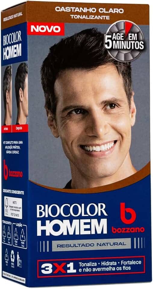 Biocolor Homem Tonalizante De Cabelo Masculino Bozzano Castanho Claro