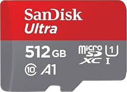 SanDisk Cartão de memória ultra microSDXC UHS-I de 512 GB com adaptador - até 150 MB/s, C10, U1, Full HD, A1, cartão MicroSD - SDSQUAC-512G-GN6MA [Nova versão]