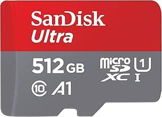SanDisk Cartão de memória ultra microSDXC UHS-I de 512 GB com adaptador - até 150 MB/s, C10, U1, Full HD, A1, cartão MicroSD - SDSQUAC-512G-GN6MA [Nova versão]