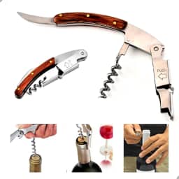 Saca-rolhas Abridor de Vinho Garrafas Profissional Manual Aço Inox Manual 2 Estágios Lorben