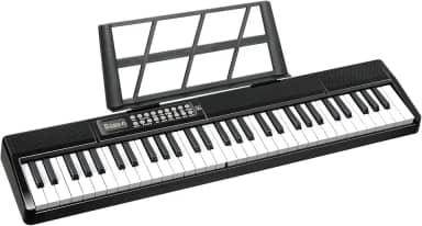 61 teclas teclado piano dois modos de energia para crianças iniciantes com modo de ensino, MIDI/Bluetooth, 200 tons/ritmos, 80 demonstrações, preenchimento, velocidade, sustentação, vibrato