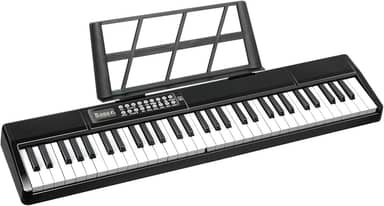 61 teclas teclado piano dois modos de energia para crianças iniciantes com modo de ensino, MIDI/Bluetooth, 200 tons/ritmos, 80 demonstrações, preenchimento, velocidade, sustentação, vibrato