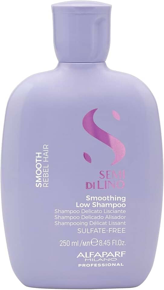 Alfaparf Milano Semi Di Lino Smooth Shampoo – Para cabelos com frizz – Efeito liso e sem frizz - Sem Sulfato – Fórmula Vegana – Controla, hidrata e alisa os cabelos – Qualidade profissional de salão 250ml
