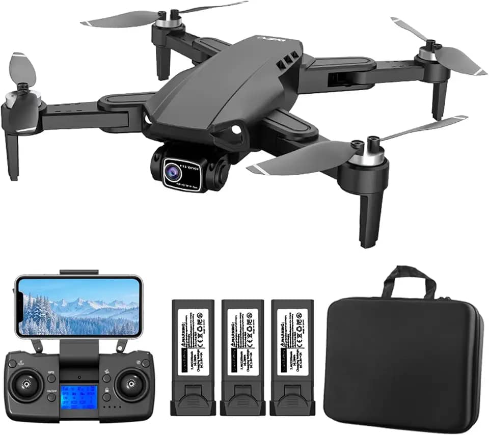 Drone GPS com Duas Câmeras 4K, Dron Profissional com EIS e Motores Brushless, Acompanha 3 Baterias, Tornando-o um Drone Profissional Ideal para Adultos