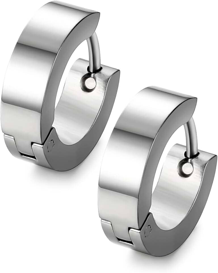 Conjunto de brincos masculinos de aço inoxidável, pequenos brincos de argola para homens e mulheres