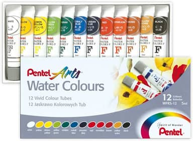 Pentel Tinta Aquarela Wfrs Arts à Base de Água 12 Cores WFRS-12