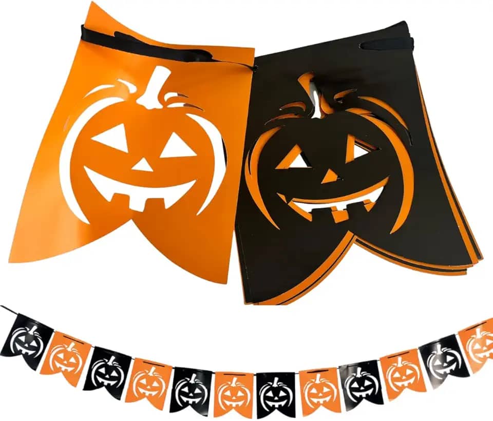 Faixa decoração Halloween Abóboras dia das Bruxas aprox 2,8m