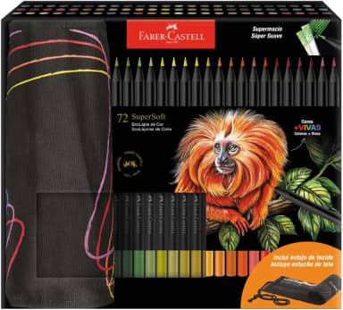 Lápis De Cor, Faber-Castell, Ecolápis Supersoft, 371910, 72 cores com estojo de tecido