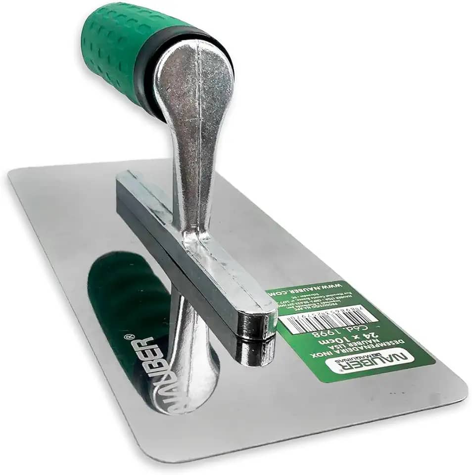 Nauber Desempenadeira Lisa em Aço Inox 24x10cm para Efeitos, Texturas, Marmorato Premium - Original