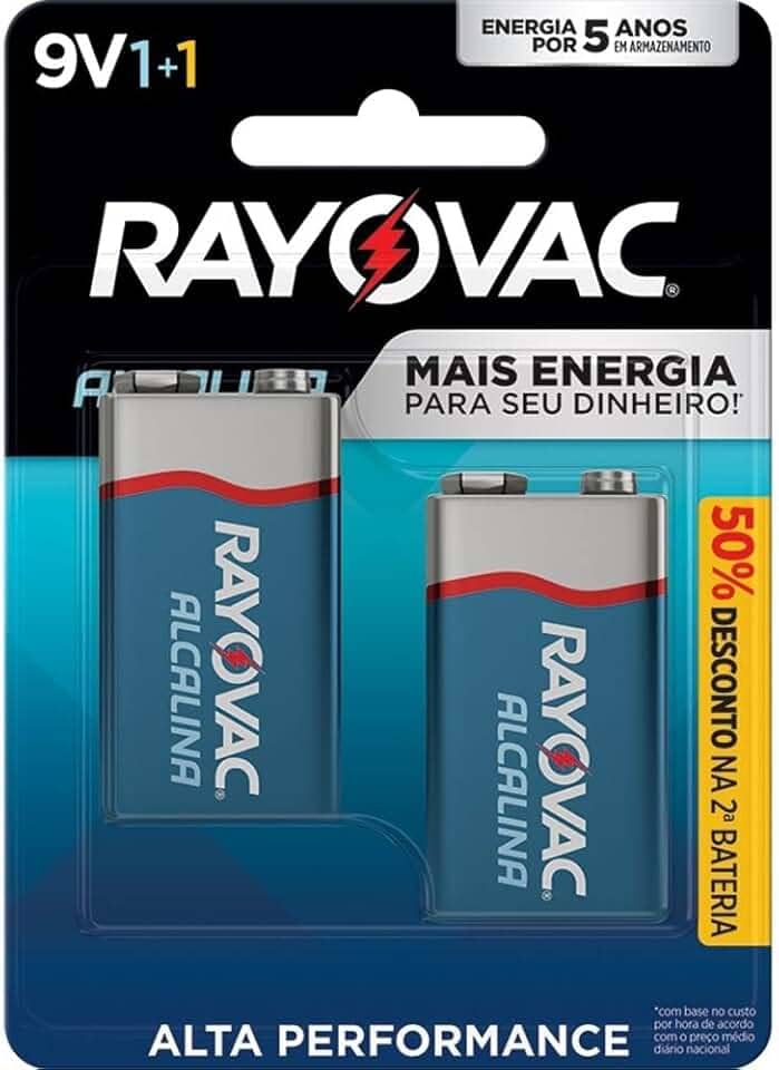 Bateria Rayovac Alcalina 9V com 2