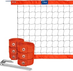Kit Vôlei de Praia Laranja - Rede Oficial 2 Faixas + Fita de Marcação