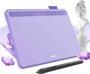 Ugee Tablet de desenho 16,5 x 10 polegadas com 10 teclas de atalho, tablet digital sem bateria Stylus 8192 sensibilidade à pressão função de inclinação de 60° almofada de desenho para PC, Mac,