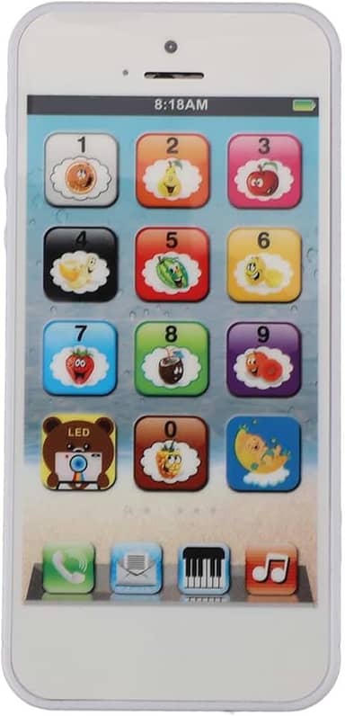 Ymiko Smartphone de Brinquedo para Crianças Aprendendo Com Tela Sensível Ao Toque, Reprodutor de Música e Luzes LED Coloridas, Telefone Interativo Com 8 Modos de Diversão para Crianças, Carregamento