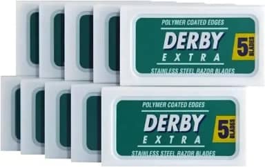 Lâmina De Barbear Inteira Derby Extra Em Aço Inox 50 Peças