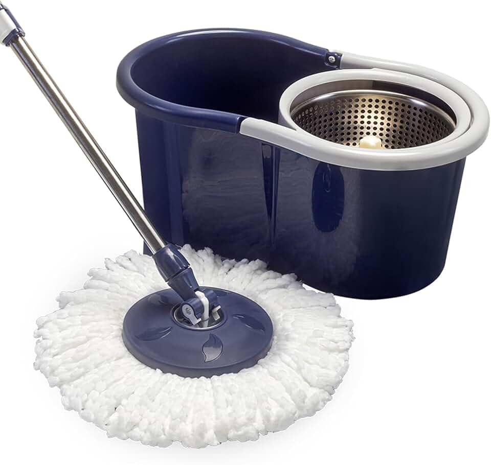 Perfect Pro, Mop Tornado, Mop Giratório, Centrífuga 360 com Cesto em Inox, Refil de Limpeza, Para Todos os Tipos de Pisos - Azul