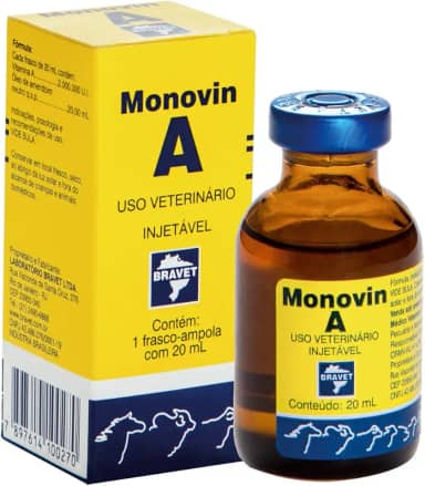 Monovin A Original Vitamina A Pura Para Cabelo 20ml Bravet