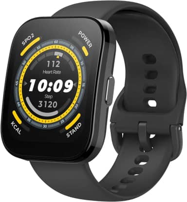 Relógio Inteligente Amazfit Bip 5 46mm A2215 GPS, Chamadas Bluetooth, Bateria de 10 dias, Tela ultra grande, Rastreamento de passos, Alexa Built-In, AI Fitness App (Black)