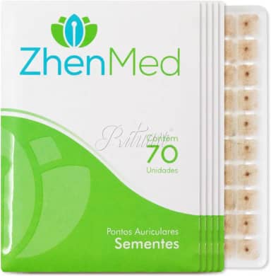 Ponto Auricular Semente Escura 350 Pontos Zhenmed Auriculoterapia (Esparadrapo Redondo)
