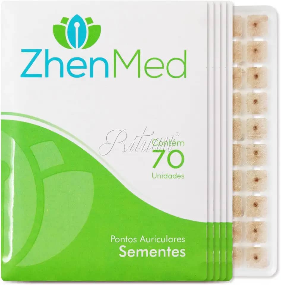 Ponto Auricular Semente Escura 350 Pontos Zhenmed Auriculoterapia (Esparadrapo Redondo)
