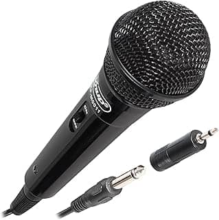 Microfone Dinâmico com Fio P10 Amplificador/Karaokê/Conferências