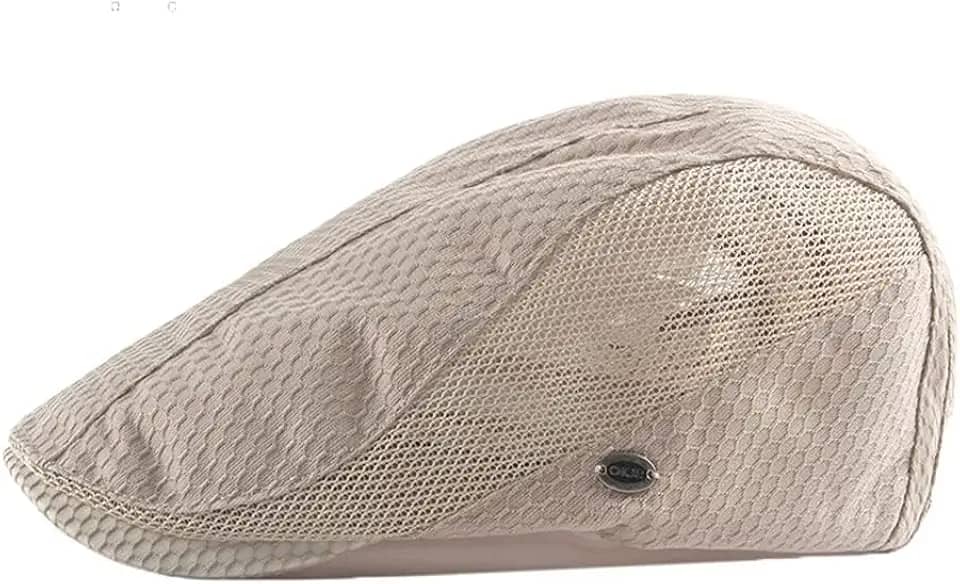 Boina de malha unissex respirável verão boina ajustável boné de hera boina irlandesa motorista