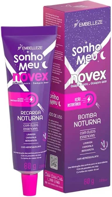 Embelleze Máscara De Hidratação Novex Recarga Noturna Sonho Meu Óleos Essenciais 80G