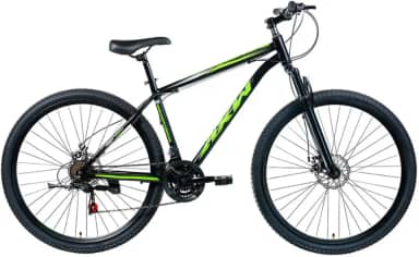 Bicicleta Mountain Bike Aro 29, 21 Marchas, Quadro Aço Carbono, Freio a Disco, Suspensão Rígida, para Trilhas, Ciclismo Off-road, Verde