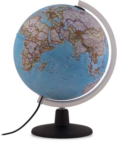 Tecnodidattica - Globo terrestre NATGEO Classic 30 | Cartografia Físico-Política oficial National Geographic Classic | Luminoso e giratório | Textos em português do Brasil | Diâmetro: 30 cm