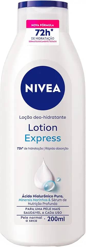 NIVEA Loção Hidratante Corporal Lotion Express - Loção Hidratante com textura leve que hidrata profundamente, protege do ressecamento e auxilia na regeneração da pele - 200ml