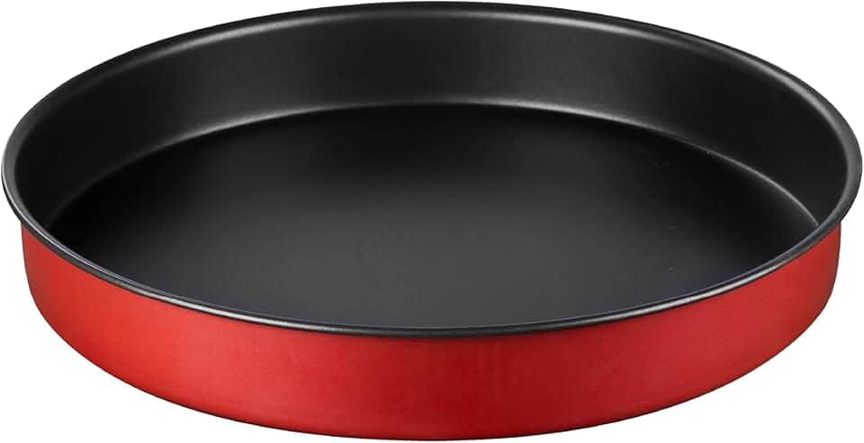 Forma Redonda Rochedo Bolo Perfeito 30cm, Vermelha, Revestimento Antiaderente, Fácil de Desenformar, Cozimento Uniforme, Não Gruda e Livre de PFOA