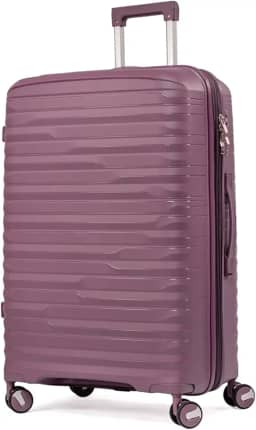 Mala De Viagem Grande 32Kg Polipropileno 8 Rodas 360 Giratória Para Despachar Rígida Leve Tamanho G Viagem Internacional Resistente (ROXO, Grande)