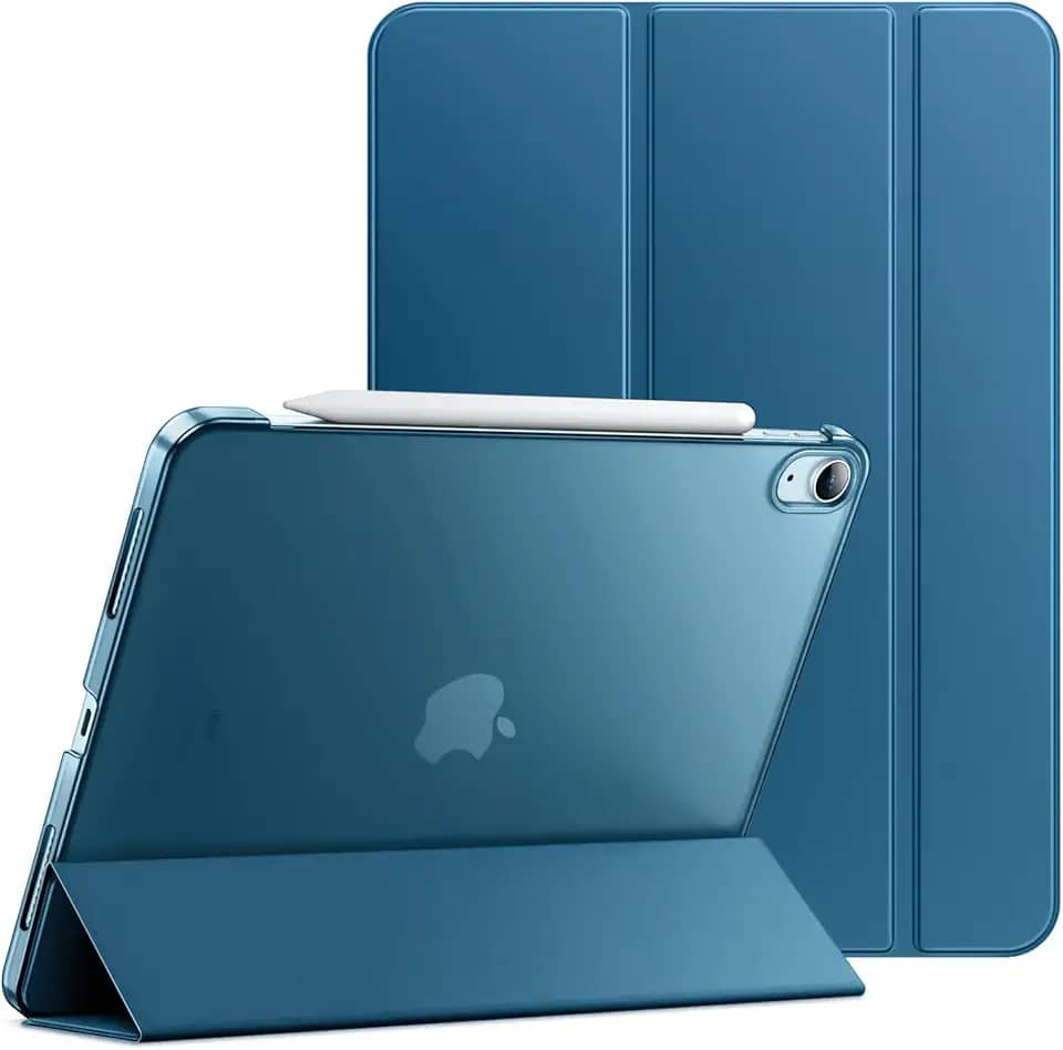 JETech Capa para iPad Air 11 Polegadas M3/M2 (2025/2024), iPad Air 5/4 (10,9 Polegadas, Modelo 2022/2020), Capa Traseira Rígida com Suporte Fino e Ativação/Repouso Automático (Azul Verde)