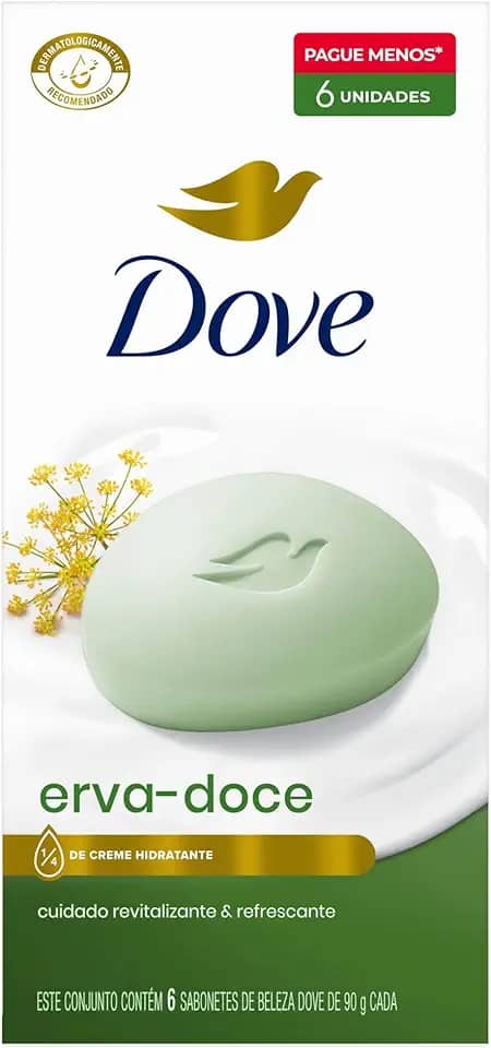 Sabonete em Barra Dove Erva-doce 90g 6 Unidades