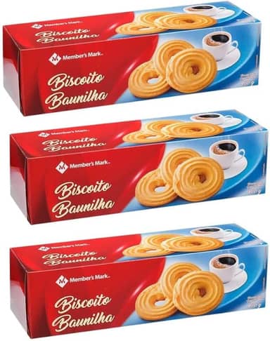 Kit 3 Biscoito Alemão Bolacha Doce Amanteigado Baunilha 400g