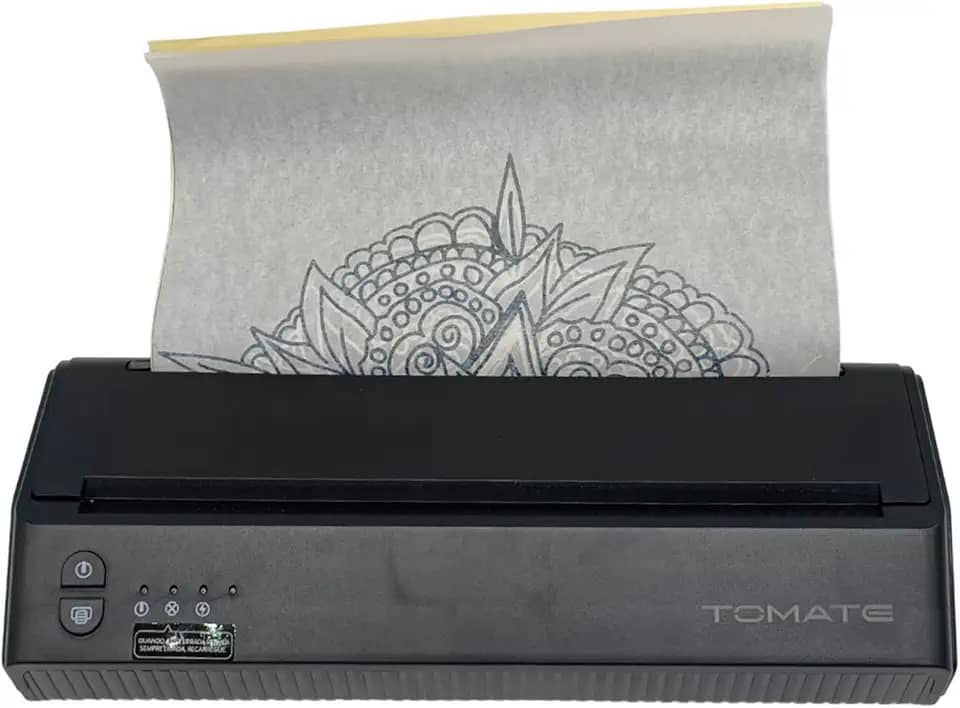 Impressora Térmica Portátil para Decalque de Tatuagem com Interface USB Conexão Android IOS e Windows