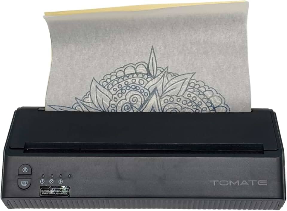 Impressora Térmica Portátil para Decalque de Tatuagem com Interface USB Conexão Android IOS e Windows