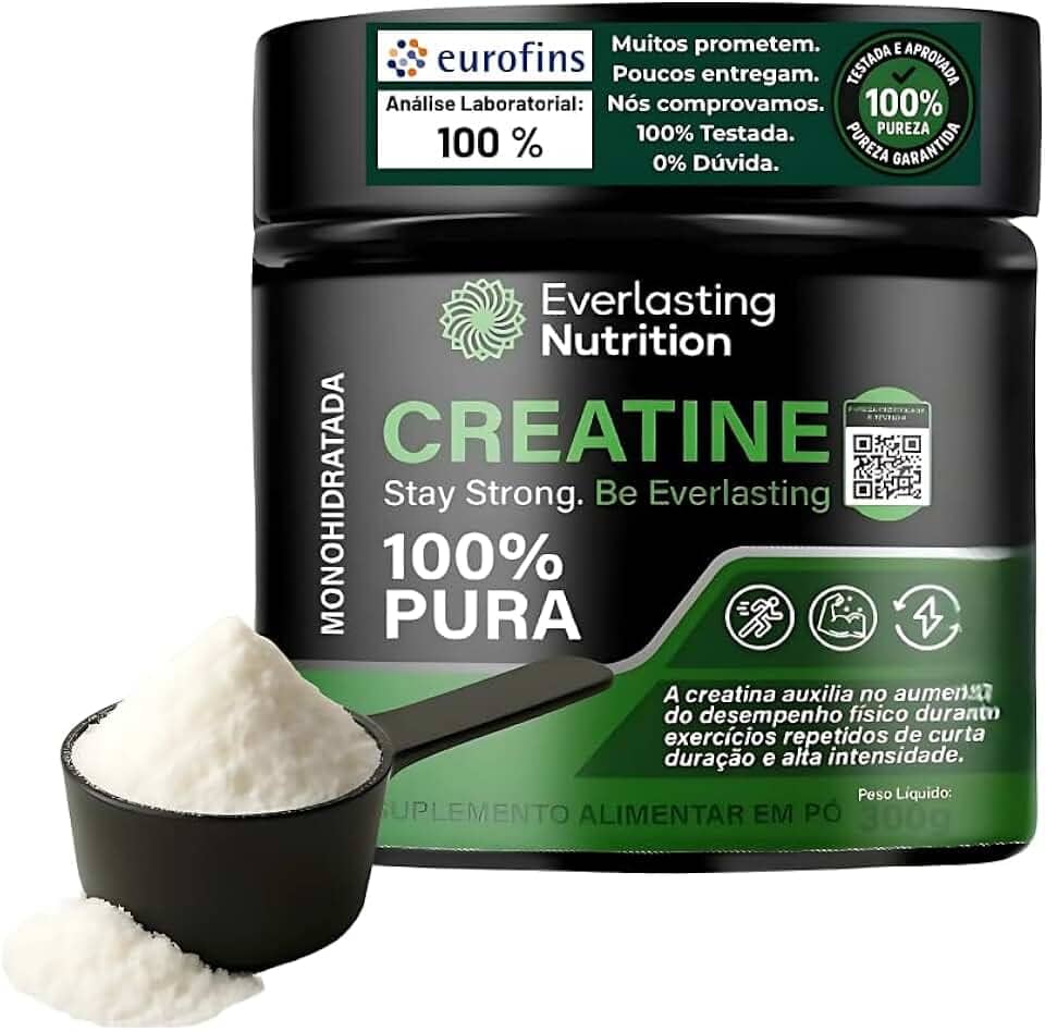 Creatina Monohidratada Everlasting Nutrition 300g - Suplemento para Aumento de Força e Performance em Treinos