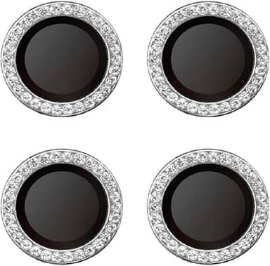 Kit (4* Pcs) Película Câmera Strass Diamonte Redmi Note 14 Pro/Note 14 Pro+ Plus/Poco X7 5G - Protetor da Lente Anti Risco (PRATA)