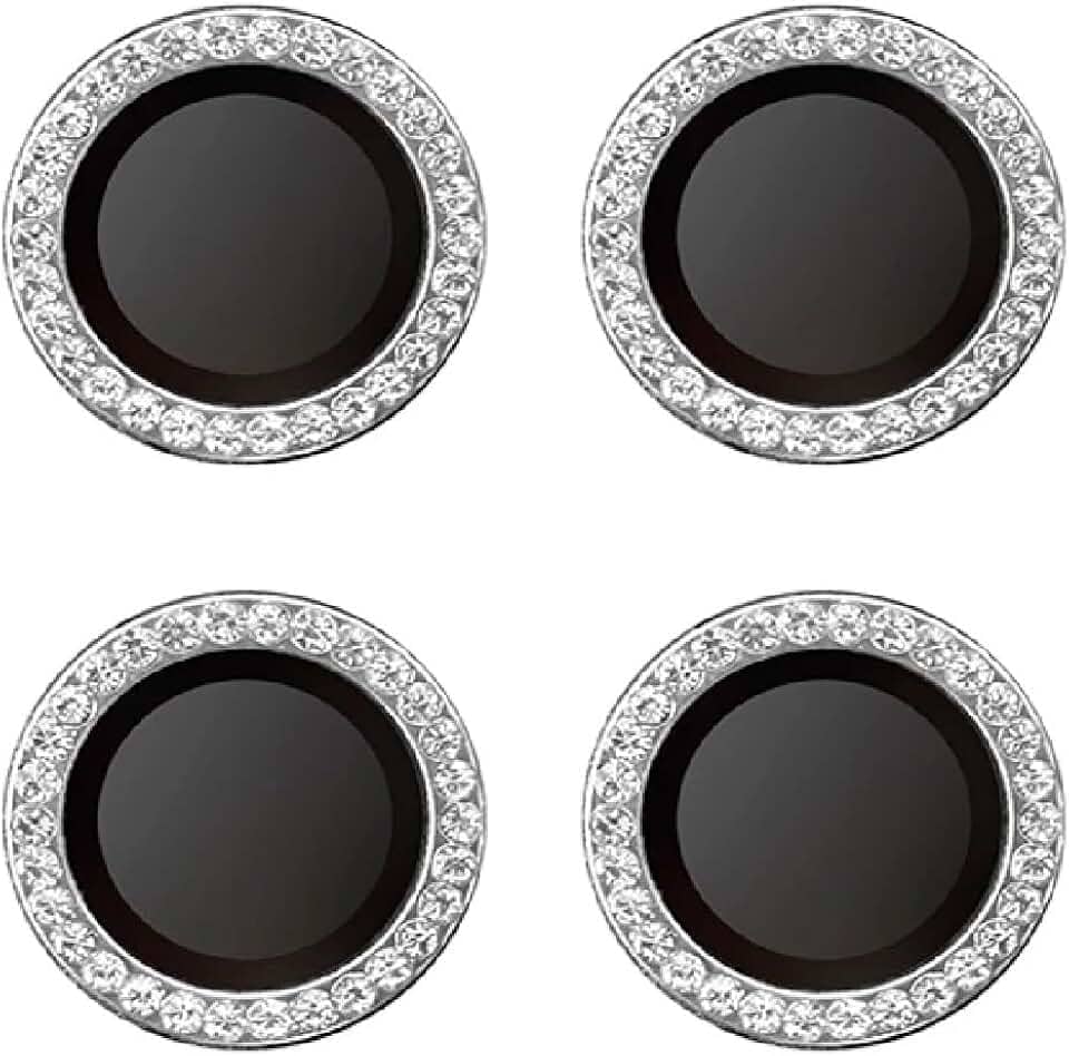 Kit (4* Pcs) Película Câmera Strass Diamonte Redmi Note 14 Pro/Note 14 Pro+ Plus/Poco X7 5G - Protetor da Lente Anti Risco (PRATA)