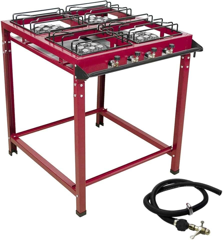 Fogão Industrial Grande 4 Bocas Alta Pressão ROA c/Mangueira