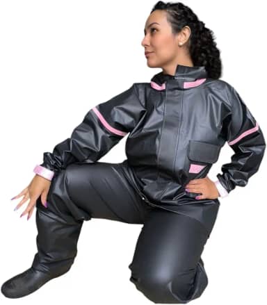 Capa de Chuva Feminina PVC Impermeável Motoqueira Flexível Motos Confortável Barata Par de Meia