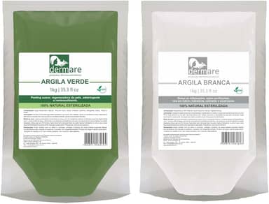 Kit Argila Branca E Argila Verde 1kg Cada - Dermare