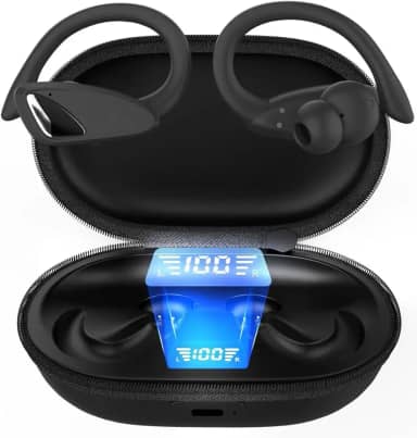 Fone de Ouvido, Bluetooth 5.4, IPX5 à Prova D'Água, 45h de Bateria, Com Microfone Embutido. Design Esportivo e Ergonômico, Ideal Para Corridas, Atividades Físicas, Videogame, IPhone e Android