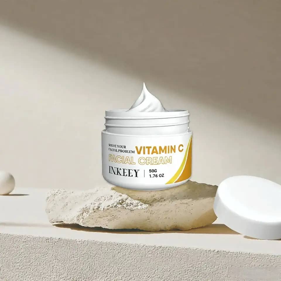 Creme hidratante facial com vitamina C e ácido hialurônico, hidratante facial para mulheres e homens, pele seca, rugas, hidratante, nutritivo, cuidados com a pele, 50 ml