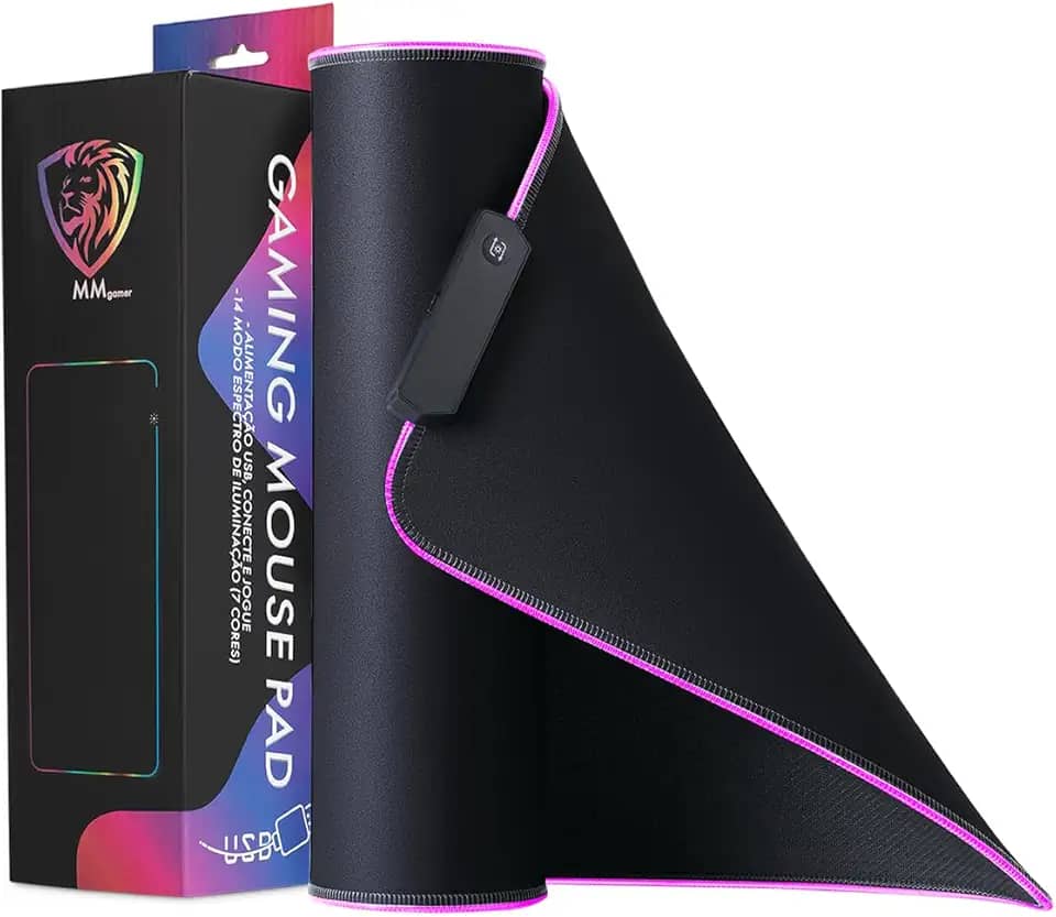 Mouse Pad Gamer Rgb Led Speed Para Mouse E Teclado 80x30cm