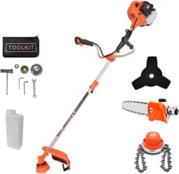 Roçadeira Profissional a Gasolina 65CC, Motopoda, Trimmer, Alto Desempenho, Facilidade de Uso, Ideal para Jardins Grandes, Kit Completo de Acessórios, Motoserra de Exensão, 2 Tempos, 3HP