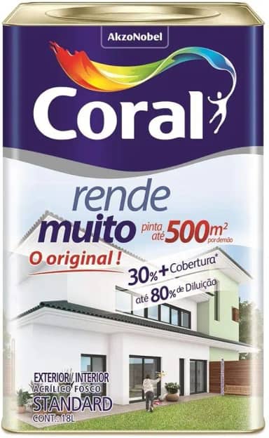 Tinta Coral Rende Muito Acrílica Fosca Palha 18L