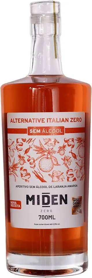 Miden Alternative Italian Zero 700ml Aperitivo Sem Álcool de Laranja